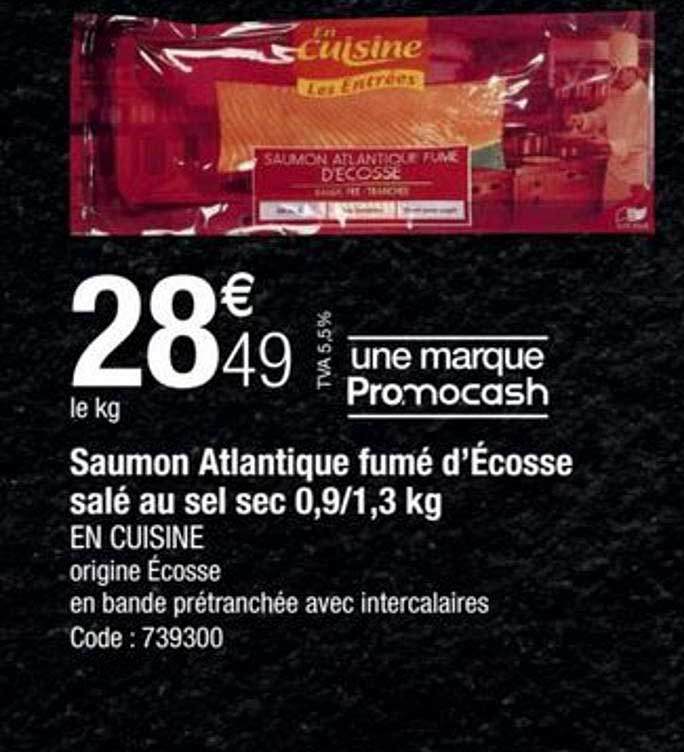 saumon atlantique fumé d'écosse salé au sel sec 0,9-1,3 kg en cuisine