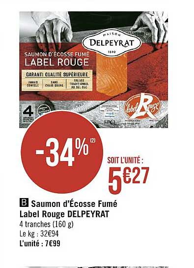 saumon d'écosse fumé label rouge delpeyrat