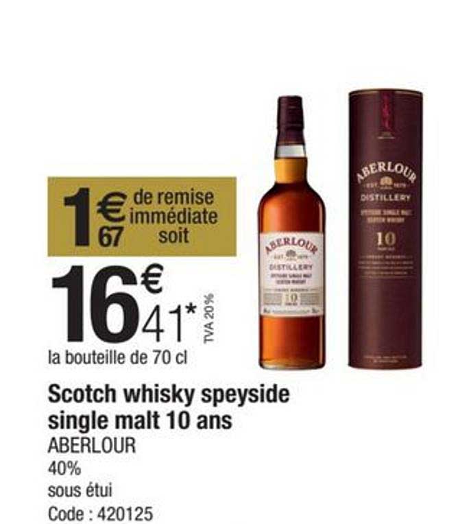 scotch whisky speyside single malt 10 ans aberlour 40%
