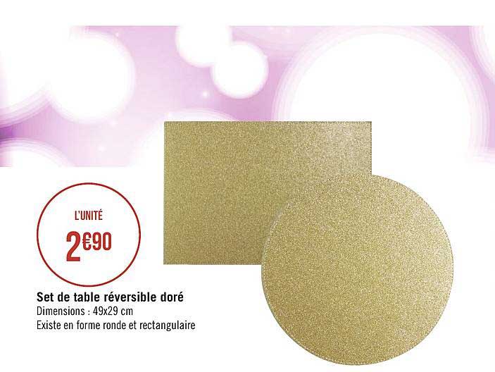 Set De Table Réversible Doré