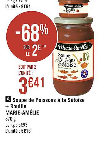 soupe de poissons à la sétoise + rouille marie-amélie