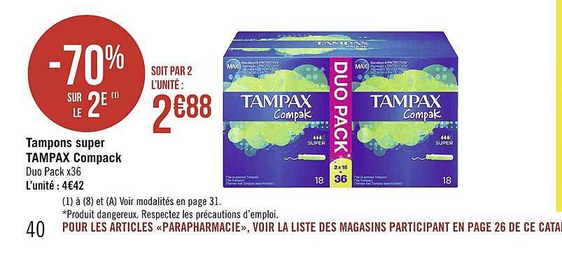 Tampons Super Tampax Compack