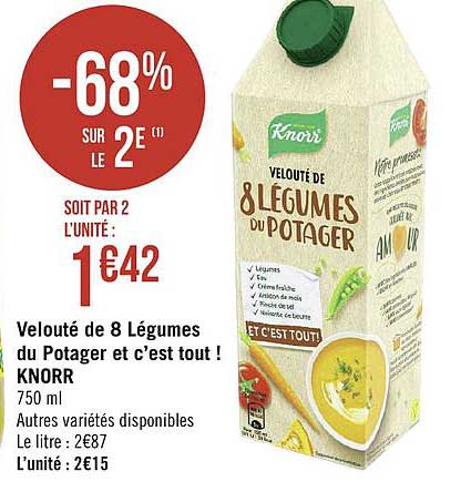 velouté de 8 légumes du potager et c'est tout! knorr
