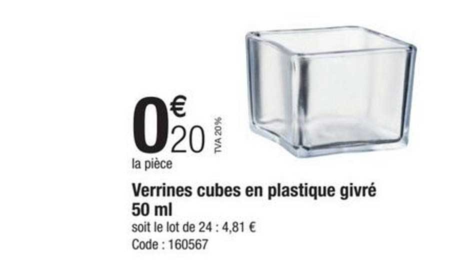 verrines cubes en plastique givré 50 ml