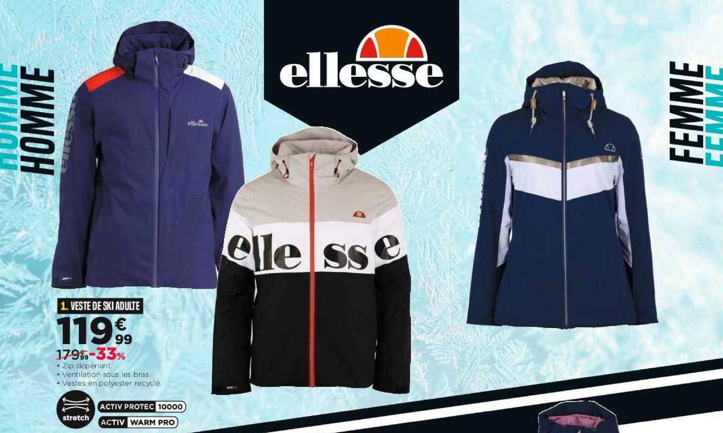 veste de ski adulte ellesse