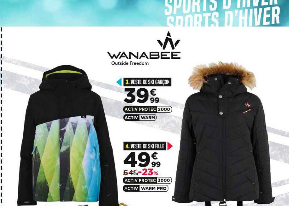 veste de ski garçon veste de ski fille wanabee