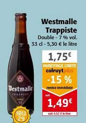westmalle trappiste -15% de remise immédiate