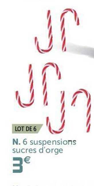 6 suspensions sucres d'orge