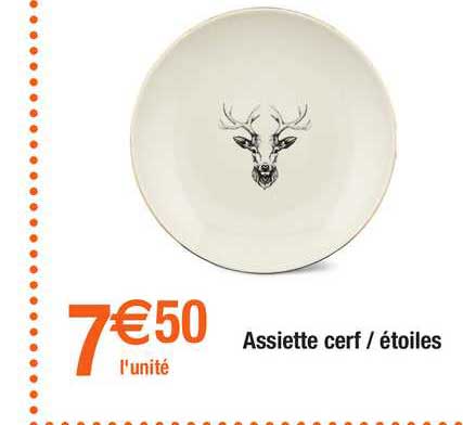 assiette cerf - étoiles