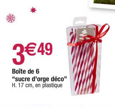 boîte de 6 "sucre d'orge déco"