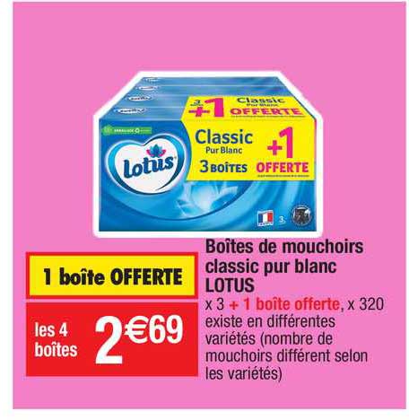 Boîtes De Mouchoirs Classic Pur Blanc Lotus