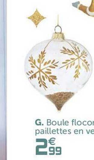 boule flocon paillettes en verre