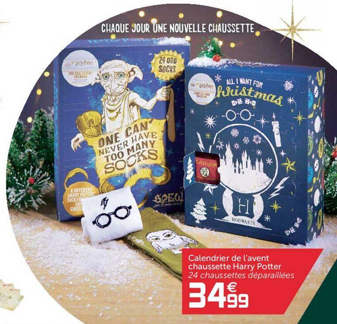 calendrier de l'avent chaussette harry potter