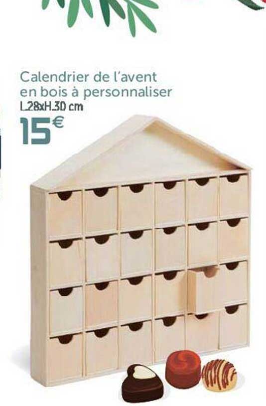 Calendrier De L'avent En Bois à Personnaliser