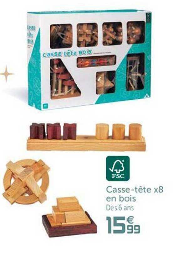 casse-tête x8 en bois