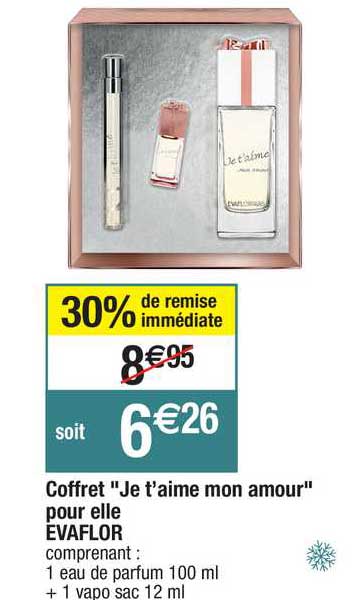 coffret "je t'aime mon amour" pour elle evaflor