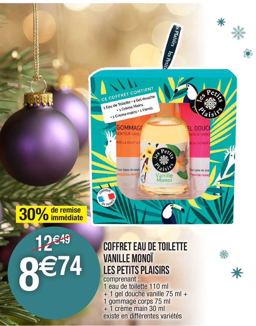 coffret eau de toilette vanille monoï les petits plaisirs