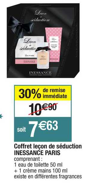coffret leçon de séduction inessance paris