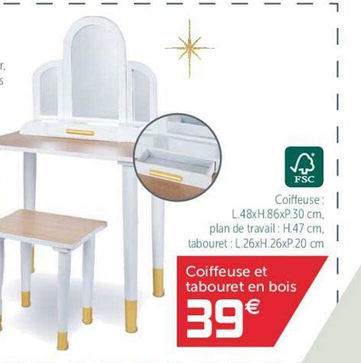 Coiffeuse Et Tabouret En Bois