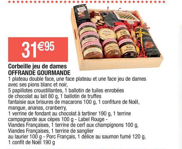 corbeille jeu de dames offrande gourmande