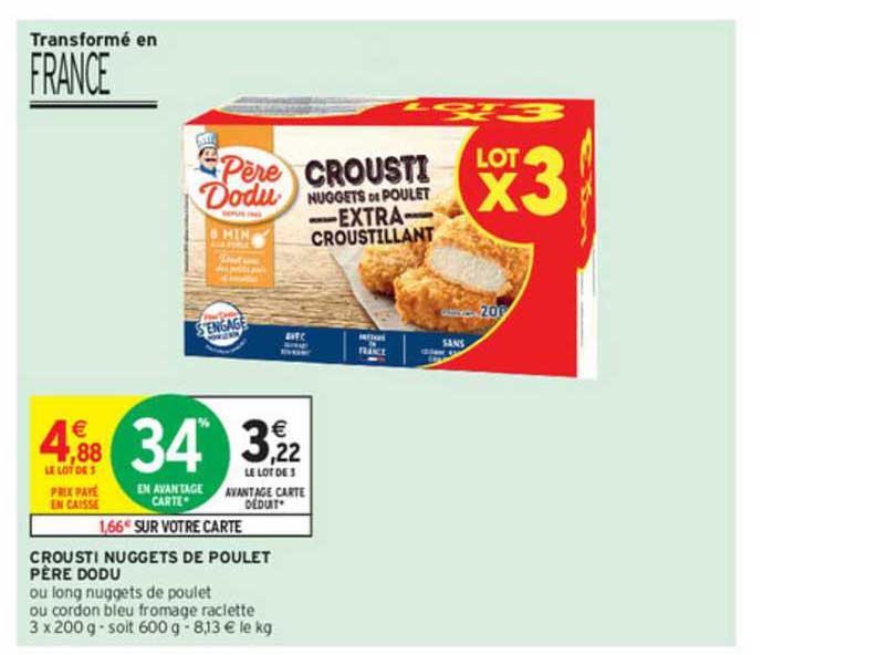 crousti nuggets de poulet père dodu