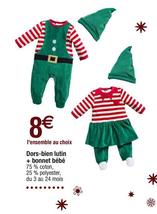 dors-bien lutin + bonnet bébé