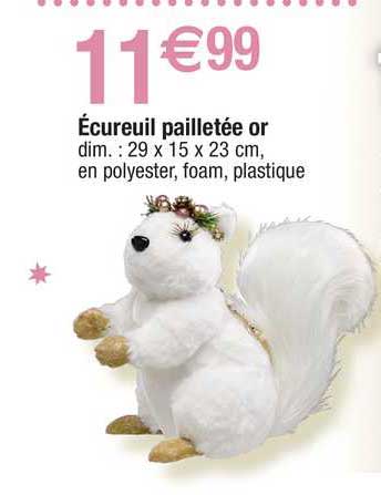 écureuil Pailletée Or