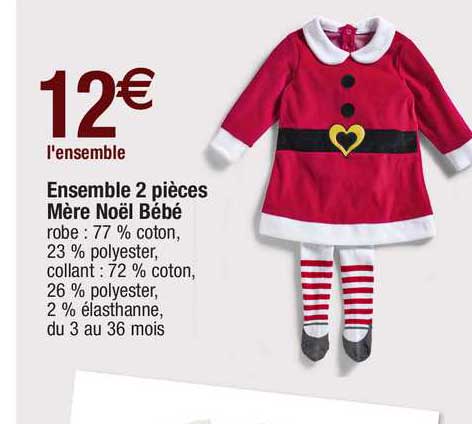 ensemble 2 pièces mère noël bébé