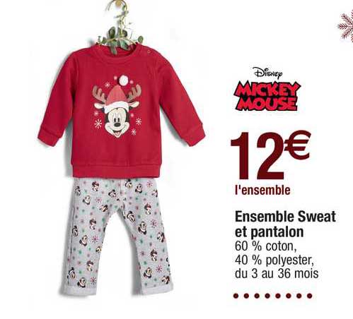 ensemble sweat et pantalon disney mickey mouse