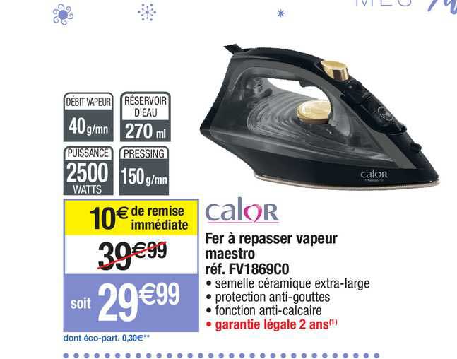 fer à repasser vapeur maestro calor réf. fv1869co