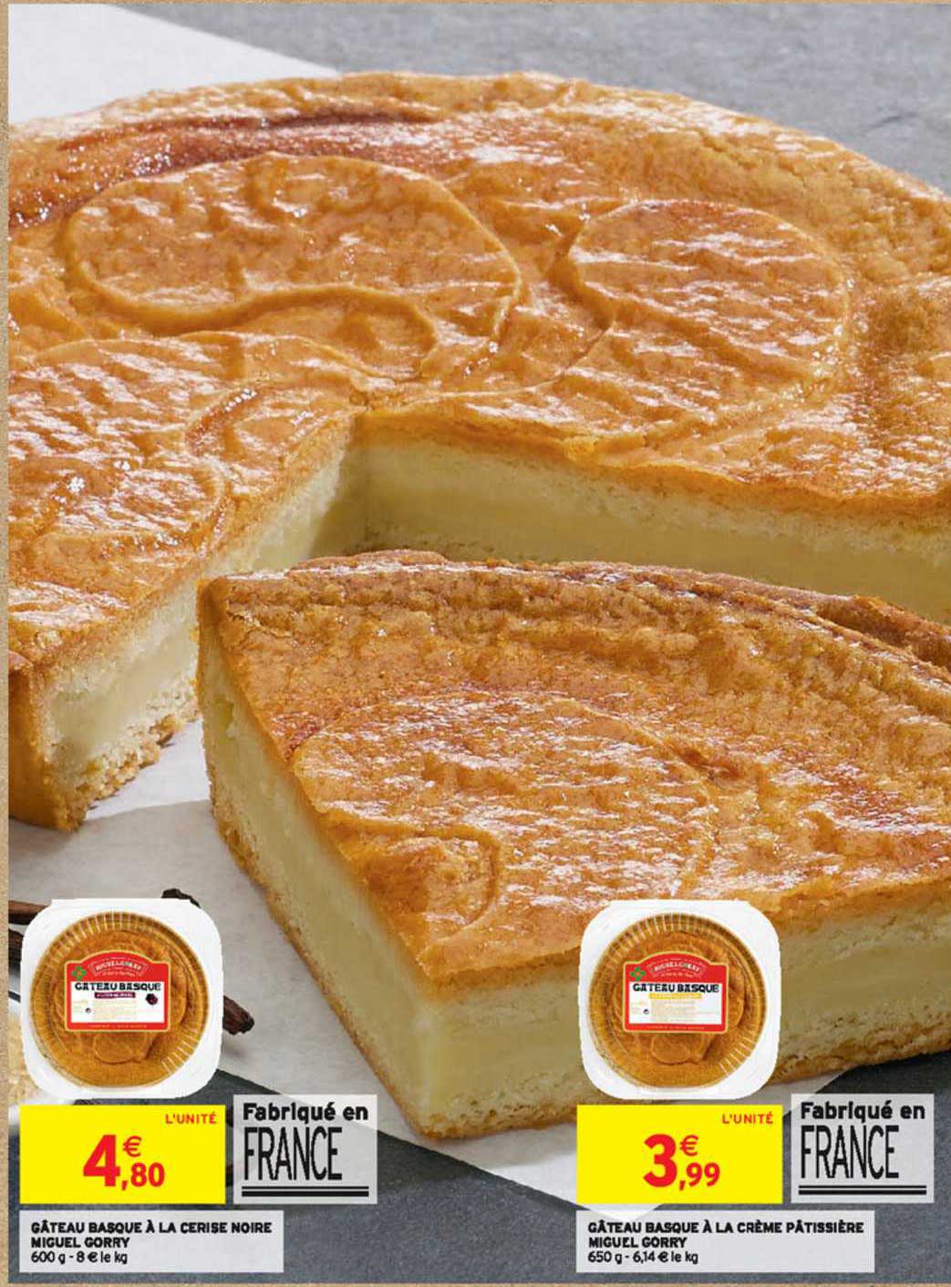 gâteau basque à la cerise noire miguel gorry, gâteau basque à la crème pâtissière miguel gorry