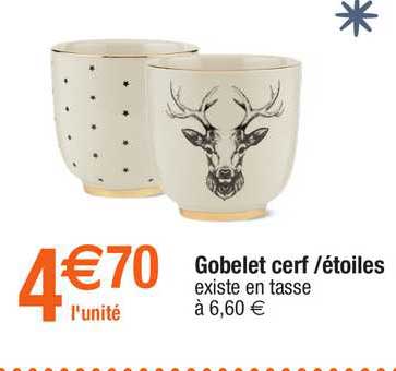 gobelet cerf - étoiles