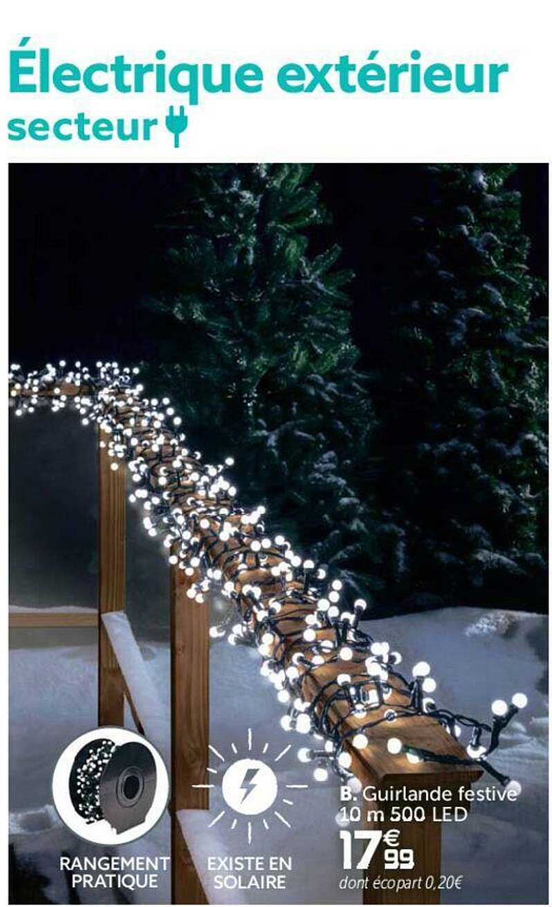 guirlande festive 10 m 500 led