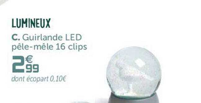guirlande led pêle-mêle 16 clips