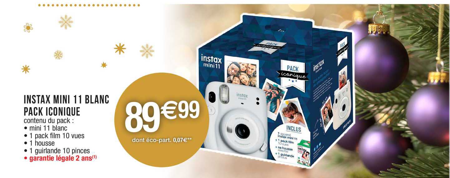 instax mini 11 blanc pack iconique