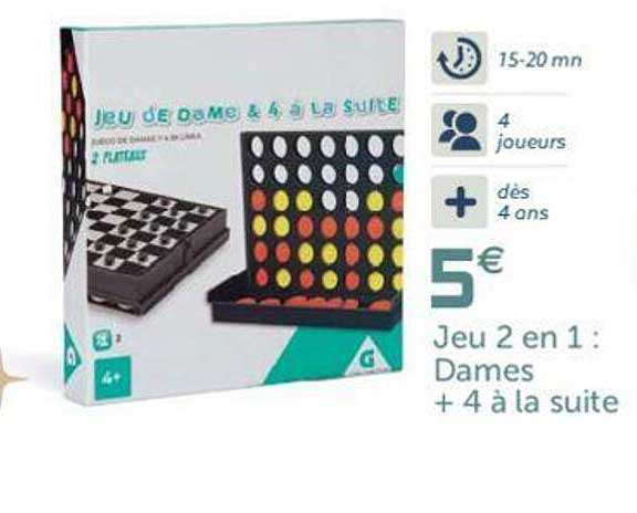 jeu 2 en 1 : dames + 4 à la suite