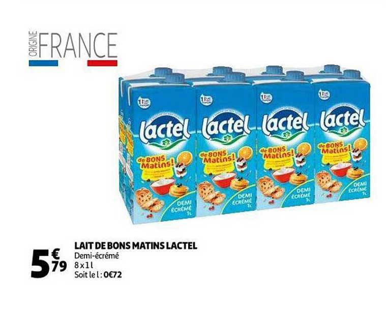 lait de bons matins lactel