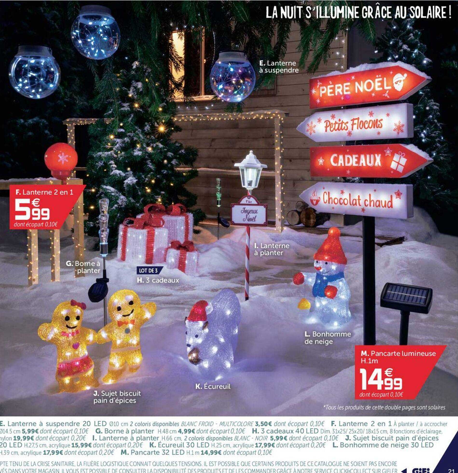 lanterne à suspendre, lanterne 2 en 1, pancarte lumineuse, 3 cadeaux, sujet biscuit pain et d'épices, écureuil, bonhomme de neige