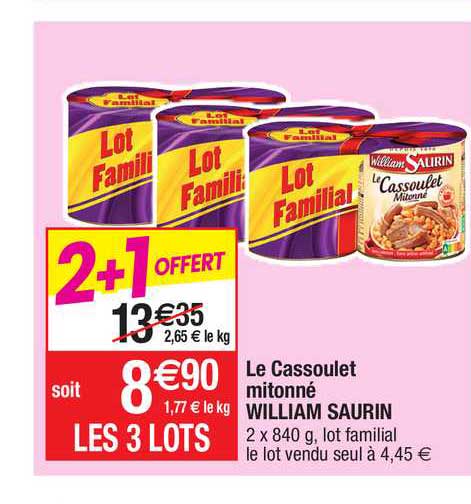 le cassoulet mitonné william saurin