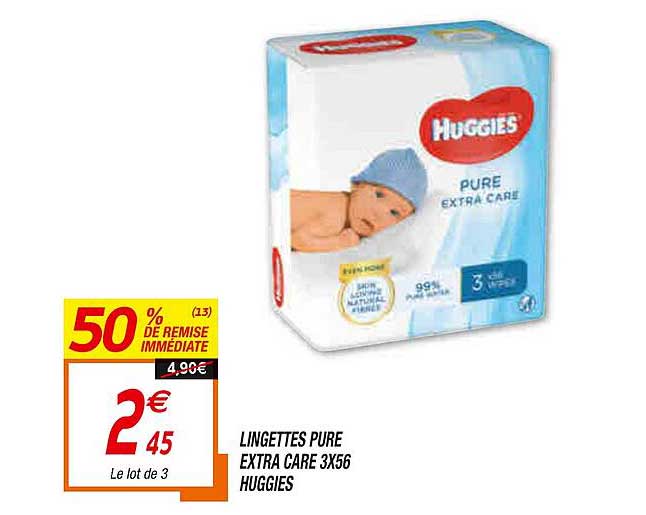 lingettes pure extra care 3x56 huggies