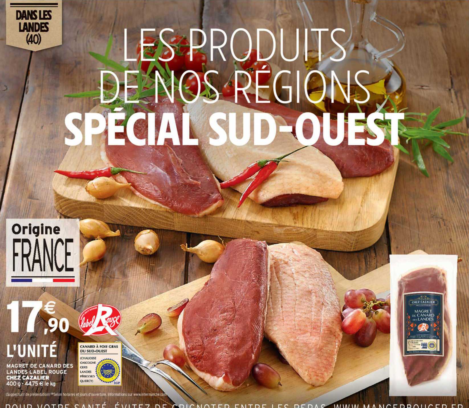 magret de canard des landes label rouge chez cazalier