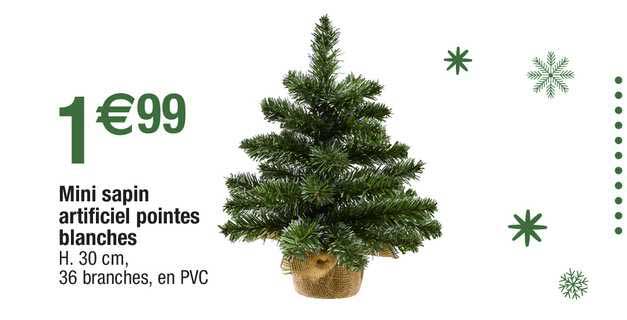 mini sapin artificiel pointes blanches