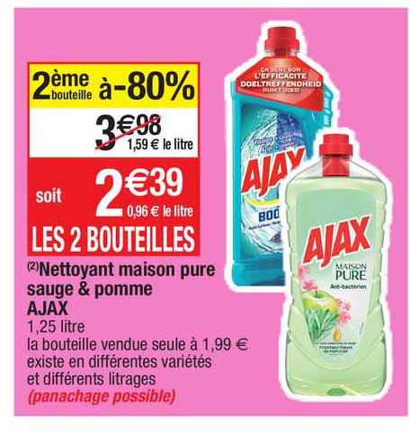 nettoyant maison pure sauge & pomme ajax