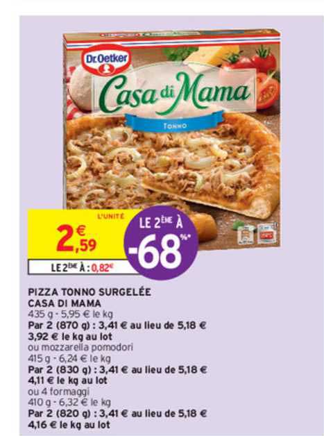 pizza tonno surgelée casa di mama