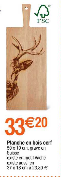 planche en bois cerf