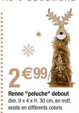 renne "peluche" debout