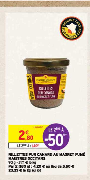 rillettes pur canard au magret fumé maistres occitans