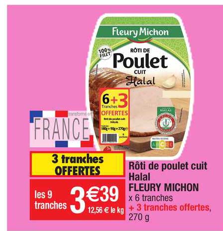 rôti de poulet cuit halal fleury michon