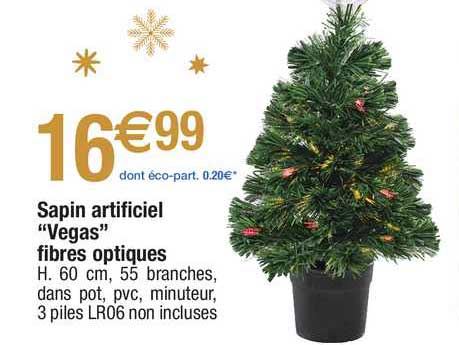 sapin artificiel "vegas" fibres optiques