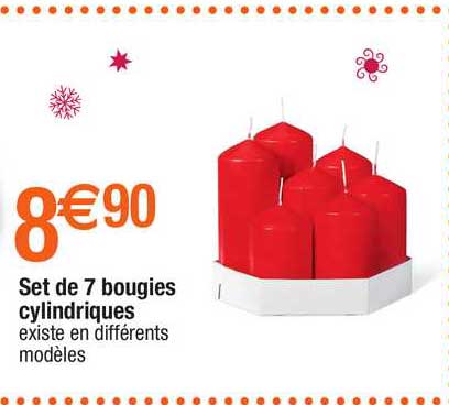 set de 7 bougies cylindriques
